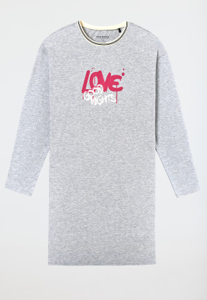 Camicia da notte manica lunga love grigio - Nightwear