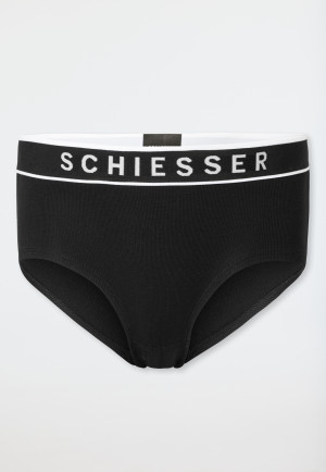 Culotte côtelé brossé coton bio noir - Pure Rib