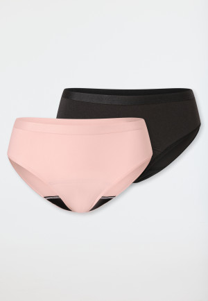 Period panties 2-pack jersey recycled black/rosé- Secret Care