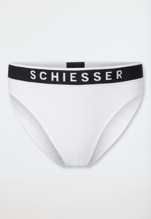 Slip rio double côtes coton bio blanc - Pure Rib