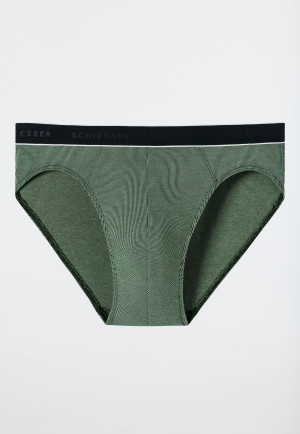 Slip Rio modal rayé vert foncé/blanc - Duality Function