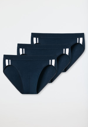 Rio briefs 3-pack organic cotton stripes dark blue - 95/5