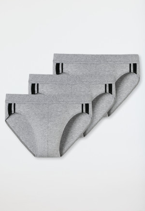 Slip Rio confezione da 3 cotone biologico strisce grigio mélange - 95/5