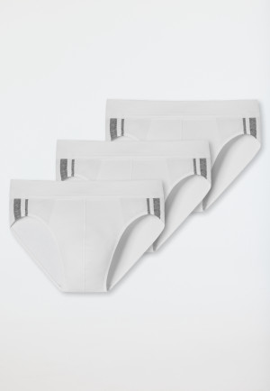 Rio briefs 3-pack organic cotton stripes white - 95/5