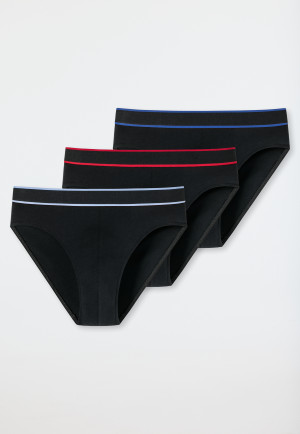 Slips rio lot de 3 coton bio bande élastique noir - 95/5