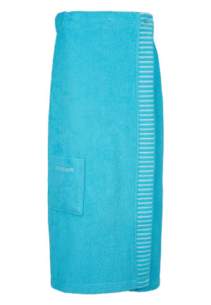 Serviette de sauna à boutons turquoise - SCHIESSER Home