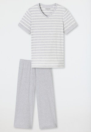 Pyjama 3/4-long gris argenté chiné - Casual Essentials