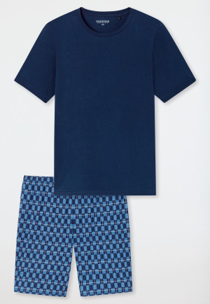 Pigiama corto blu scuro a fantasia - Casual Essentials