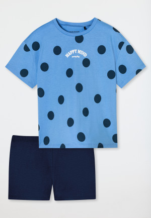 Pyjama court en coton biologique Pois bleu clair - Nightwear