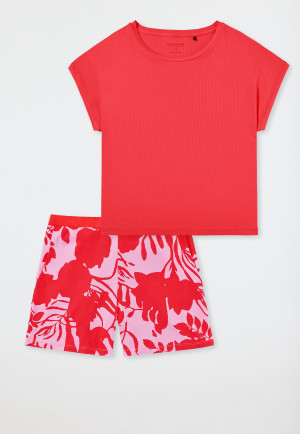 Schlafanzug kurz rot - Modern Nightwear