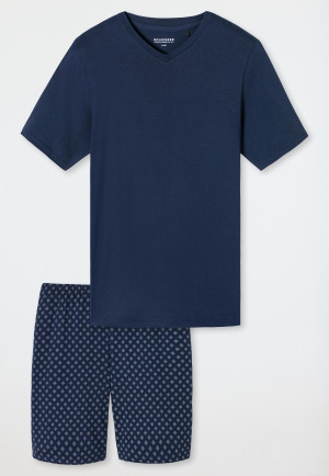 Schlafanzug kurz V-Ausschnitt admiral - Casual Essentials