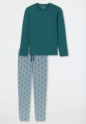 Long pyjamas pineapple green - 95/5