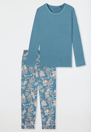 Schlafanzug lang blaugrau - Comfort Nightwear