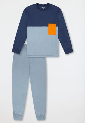 Pyjama long colour blocking minéral - Teens Nightwear