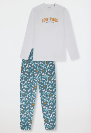 Pigiama lungo a fantasia floreale off-white - Teens Nightwear