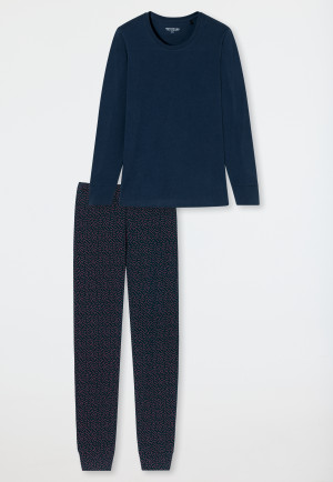 Pyjama long bleu nuit - Comfort Essentials