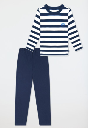 Pigiama lungo unisex a strisce admiral - SCHIESSER 150 Years