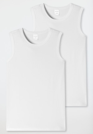 Maglietta in cotone biologico, confezione da 2, bianca - 95/5
