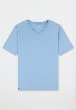 Shirt kurz arm V-Ausschnitt pacific blue - Mix+Relax