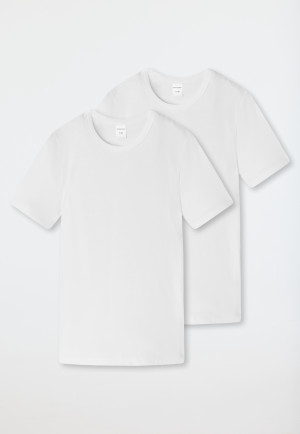Maglia a maniche corte in confezione da 2 cotone biologico bianca - 95/5