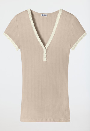 Shirt short sleeve beige - Revival Agathe