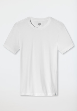 Shirt kurzarm Jersey elastisch rundhals weiß - Long Life Soft