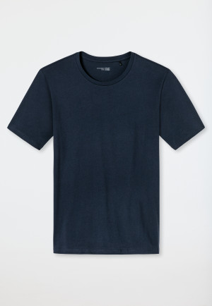 shirt short sleeve crew neck dark blue - Mix & Relax cotton