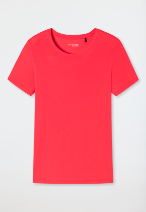 T-shirt a maniche corte in modal di colore rosso - Mix+Relax