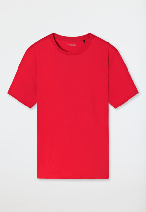 Tee-shirt manches courtes coton bio mercerisé rouge - Mix+Relax