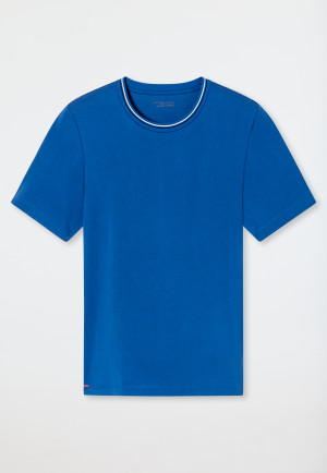 T-shirt manches courtes en coton biologique rayures indigo - Mix+Relax