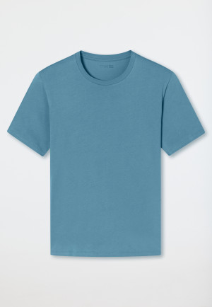 Shirt short sleeve round neck blue gray - Mix & Relax Cotton