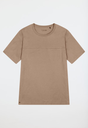 Shirt kurzarm Sweat-Qualität nougat - Mix+Relax