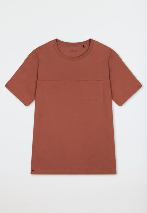 Shirt kurzarm Sweat-Qualität terracotta - Mix+Relax