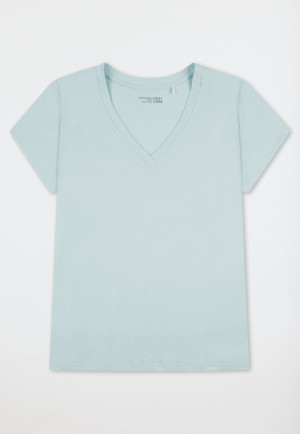 Shirt kurzarm tiefer V-Ausschnitt mint - Mix+Relax