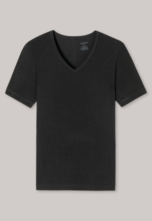 Shirt kurzarm V-Ausschnitt schwarz - Personal Fit