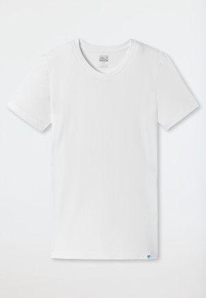 Maglia scollo a V a manica corta di colore bianco - Long Life Cotton