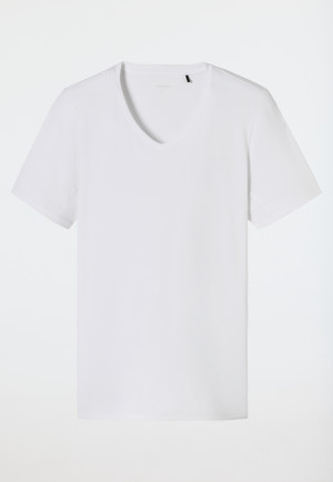 Shirt kurzarm V-Ausschnitt weiß - Premium Cotton