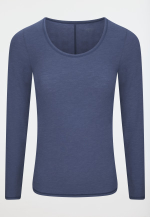 T-shirt à manches longues bleu jeans - Personal Fit