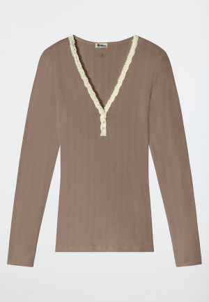 Tee-shirt manches longues taupe - Revival Agathe