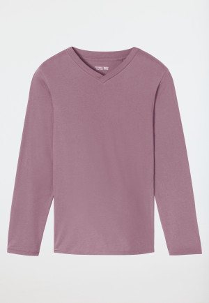 Shirt langarm V-Ausschnitt lila - Mix+Relax