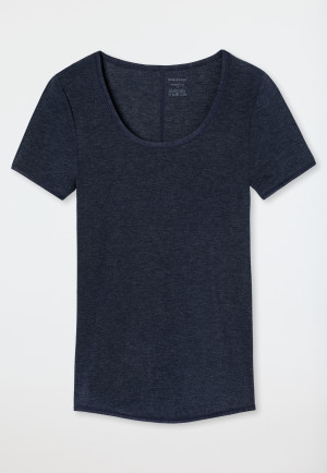 Night-blue short-sleeved shirt - Personal Fit