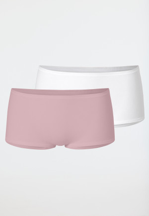 Lot de 2 shorts Organic Cotton blanc/rose tendre- 95/5
