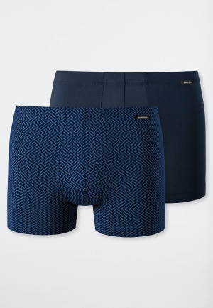 Boxers lot de 2 Tactel® uni imprimé bleu foncé/aqua - selected! premium inspiration
