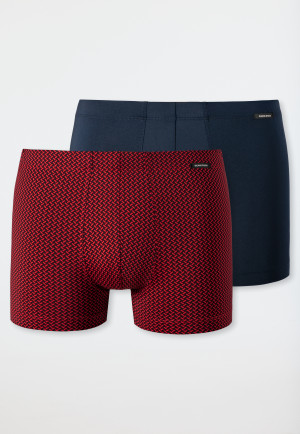 Boxers lot de 2 Tactel® uni imprimé bleu foncé/rouge - selected! premium inspiration