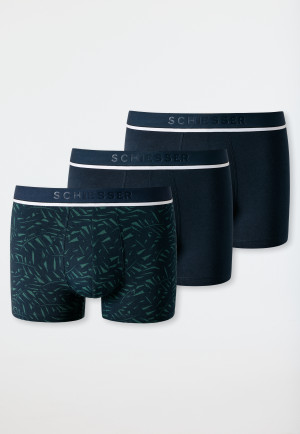 Shorts 3er-Pack Organic Cotton blau gemustert mehrfarbig - 95/5