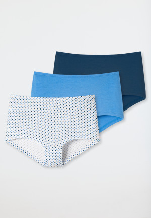 Lot de 3 shorts en coton biologique coeur bleu nuit/ bleu clair imprimé - 95/5