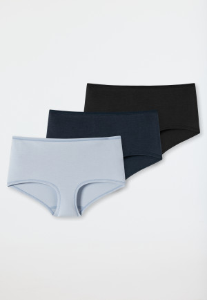 Shorts 3er-Pack Organic Cotton schwarz/dunkelblau/hellblau - 95/5 Organic