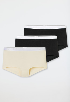 Shorts 3er-Pack Organic Cotton schwarz / off-white - 95/5