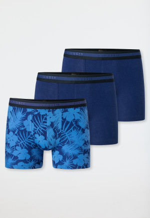 Shorts 3 Pack Organic Cotton Stripes Leaves midnight blue - 95/5