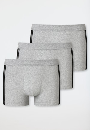 Boxer briefs 3-pack organic cotton stripes heather gray - 95/5